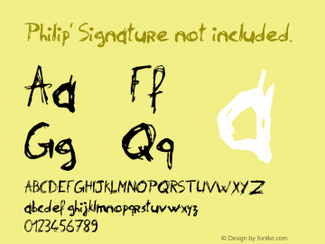 Philip' Signature 1,00 June 11, 2003 Font Sample
