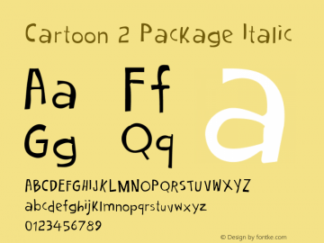 Cartoon 2 Package Italic Version 1.00 December 22, 2014, initial release Font Sample