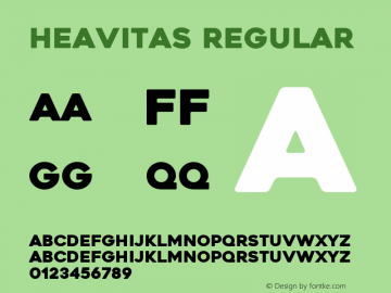 Heavitas Version 1.000 Font Sample
