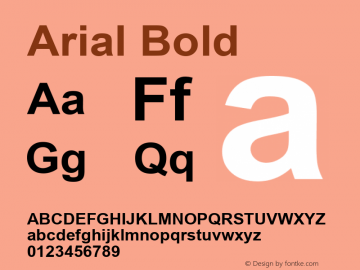 Arial Bold Version 6.91 Font Sample