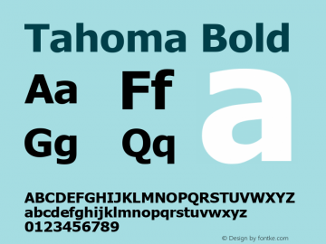 Tahoma Bold Version 6.98 Font Sample