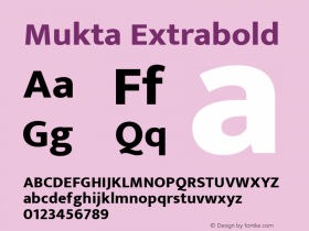 Mukta ExtraBold Version 2.538;PS 1.002;hotconv 16.6.51;makeotf.lib2.5.65220; ttfautohint (v1.6) Font Sample