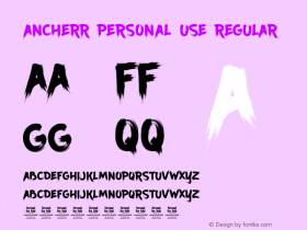 Ancherr Personal Use Version 1.000 Font Sample