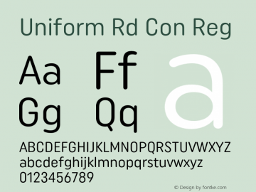 UniformRdCon-Reg Version 1.000;PS 001.000;hotconv 1.0.88;makeotf.lib2.5.64775 Font Sample