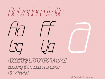 Belvedere Italic Version 1.00 September 13, 2014, initial release图片样张