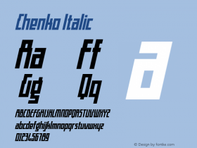 Chenko Italic Version 1.00 February 5, 2017, initial release图片样张