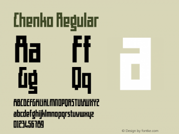 Chenko Version 1.00 February 5, 2017, initial release Font Sample