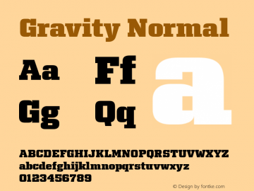Gravity-Normal 1.000 Font Sample