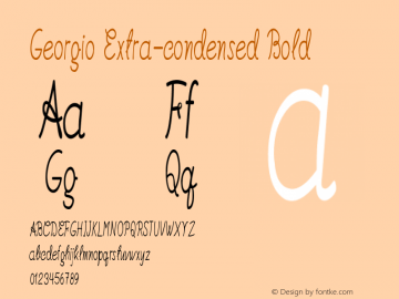 Georgio-ExtracondensedBold Version 1.000 Font Sample