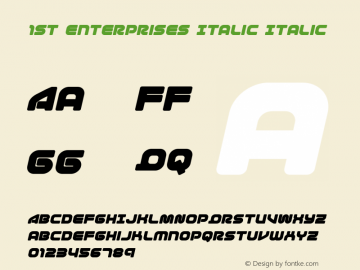 1st Enterprises Italic Version 1.0; 2017 Font Sample