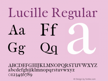 Lucille Regular Version 1.0 Font Sample