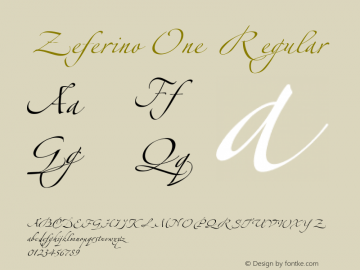 Zeferino One Version 2.000 2004 initial release Font Sample