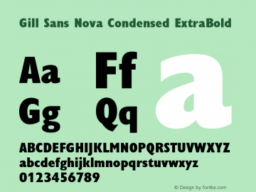 Gill Sans Nova Condensed ExtraBold Version 1.00图片样张