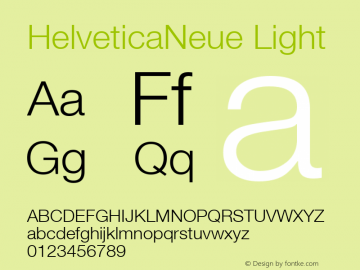 HelveticaNeue Light Altsys Fontographer 4.0 2004.12.12 Font Sample