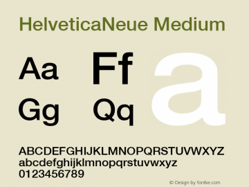 HelveticaNeue Medium Altsys Fontographer 4.0 2004.12.12 Font Sample