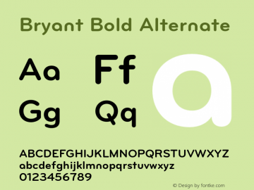 Bryant-BoldAlternate Version 2.001 Font Sample