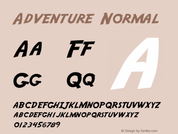 Adventure Normal Version 1.0 Font Sample