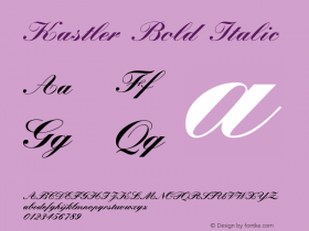 Kastler Bold Italic 1.0 Wed Nov 18 09:40:25 1992 Font Sample