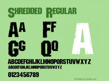 Shredded 001.000 Font Sample