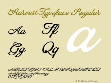Harvest Typeface  Font Sample