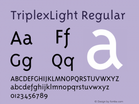 TriplexLight OTF 1.000;PS 001.001;Core 1.0.29 Font Sample