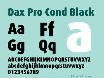 DaxPro-CondBlack Version 7.504; 2006 Font Sample