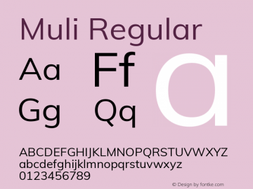Muli Regular Version 2.000图片样张