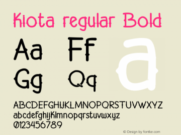 kiotaregular-Bold 001.000 Font Sample