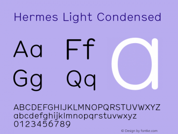 Hermes Light Condensed Version 6.000; ttfautohint (v1.00rc1) -l 8 -r 50 -G 200 -x 14 -D latn -f none -w 
