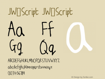 JW_Script Version 001.000 Font Sample