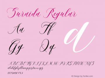 Zuraida Version 1.000 Font Sample