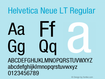 HelveticaNeueLT-Condensed 006.000 Font Sample