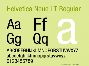 HelveticaNeueLT-Condensed 006.000 Font Sample