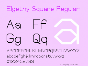 Elgethy Square Version 1.00 2003 initial release Font Sample