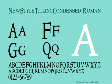 NewStyleTitlingCondensed Version 1.00 Font Sample