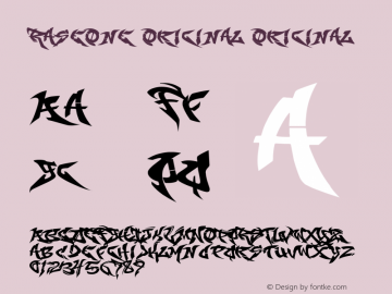 RaseOne Original Macromedia Fontographer 4.1.4 9/24/04 Font Sample