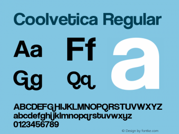 Coolvetica Version 2.000 2004 Font Sample