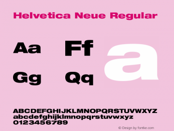 HelveticaNeue-BlackExtObl 001.000 Font Sample