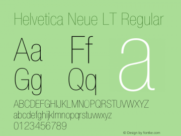 HelveticaNeueLT-UltraLigCond 006.000 Font Sample