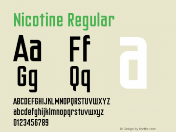 Nicotine 1.000 Font Sample