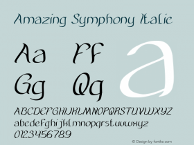 Amazing Symphony Italic Version 1.00 May 21, 2017, initial release图片样张