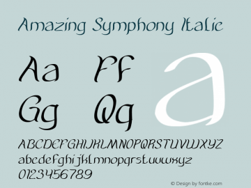 Amazing Symphony Italic Version 1.00 May 21, 2017, initial release图片样张