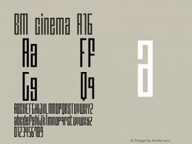 BM cinema A16 Macromedia Fontographer 4.1J 01.2.8 Font Sample