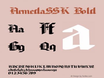 ArmedaSSK Bold Macromedia Fontographer 4.1 8/10/95 Font Sample