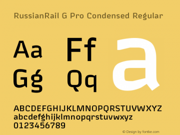 RussianRailGProCond Version 1.002 Font Sample