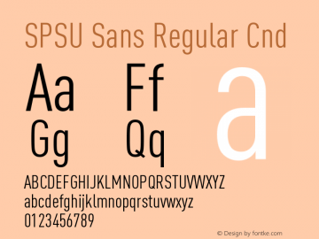 SPSUSans-RegularCnd Version 007.461 Font Sample