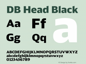 DBHead-Black Version 1.000;PS 2.00;hotconv 1.0.38 Font Sample