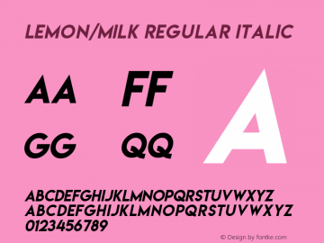 Lemon/Milk italic Version 3.0图片样张