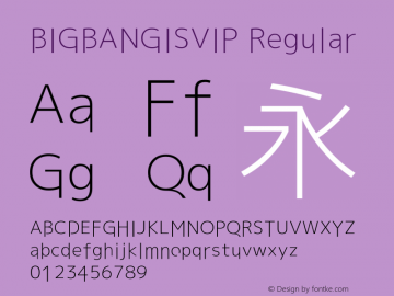 BIGBANGISVIP Version 1.20 October 6, 2015 Font Sample