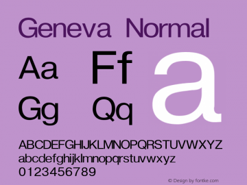 Geneva Normal 001.000 Font Sample
